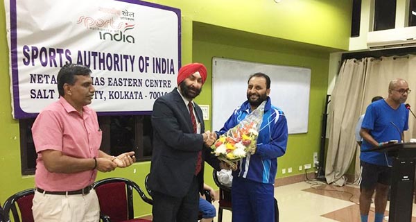 Manmeet Singh Goindi at his farewell ceremony in Calcutta on Friday.